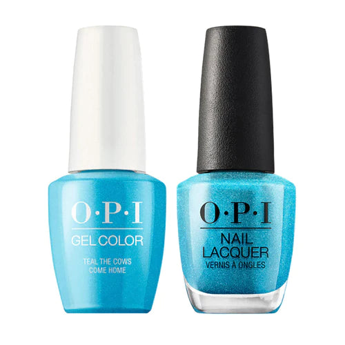 OPI Gel &amp; Lacquer Color a juego 0.5oz - B54 Teal the Cows Come Home