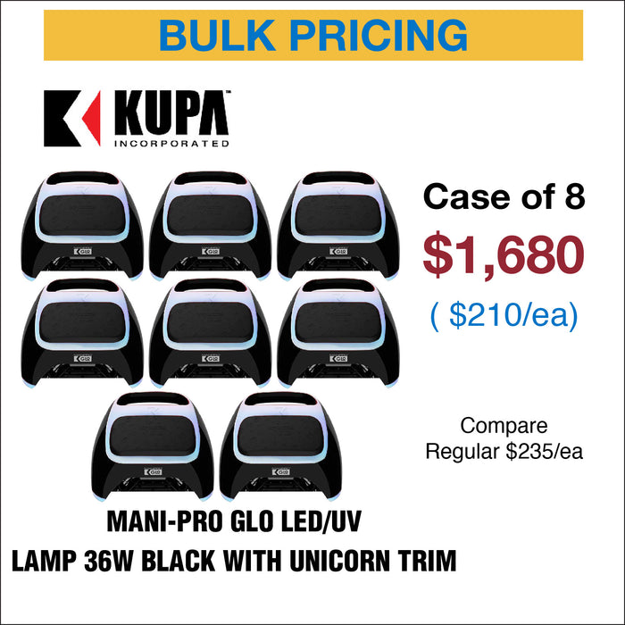 Kupa Mani-pro GLO Lámpara LED/UV 36W - Negra con Embellecedor Unicornio