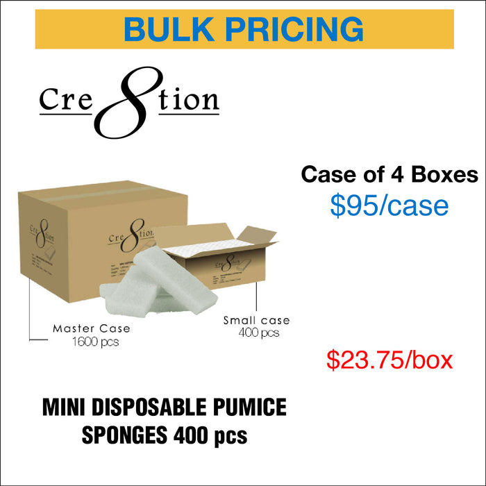 Cre8tion Mini Disposable Pumice Sponges - WHITE