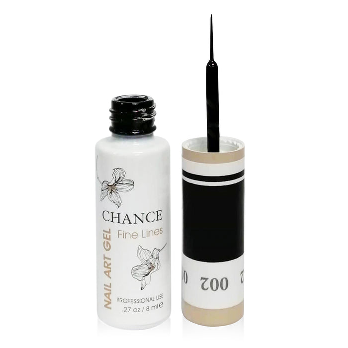 Chance Fine Lines - Detailing Nail Art Gel - 0.33oz 02 Super Black