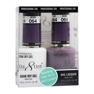 Cre8tion Soak Off Gel Matching Pair 0.5oz 064 DESIRE