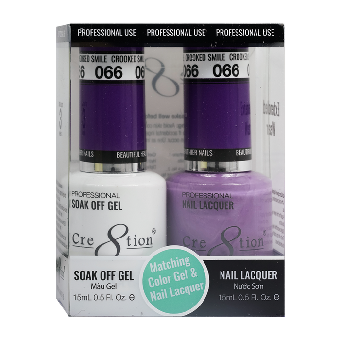 Cre8tion Soak Off Gel Matching Pair 0.5oz 066 DECEPTION IS INCEPTION