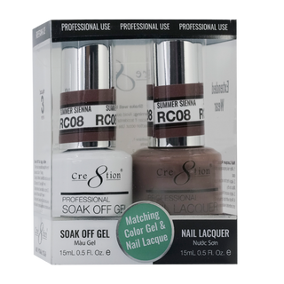 Cre8tion Soak Off Gel Matching Pair Rustic Collection 0.5oz RC08