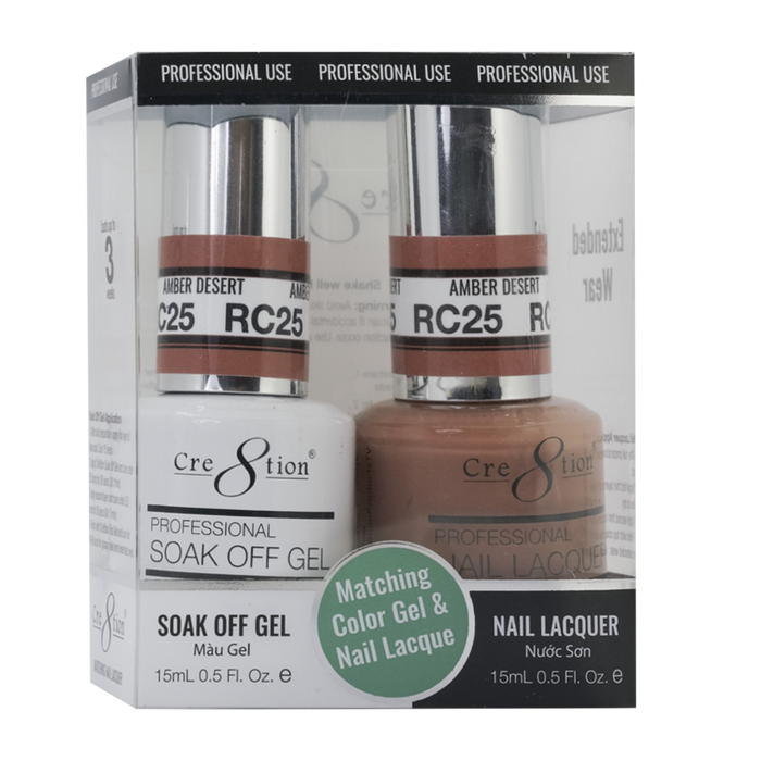 Cre8tion Soak Off Gel Matching Pair Rustic Collection 0.5oz RC25