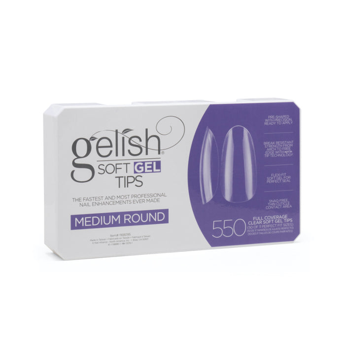 Gelish Soft Gel Tips - Medium Round 550 ct