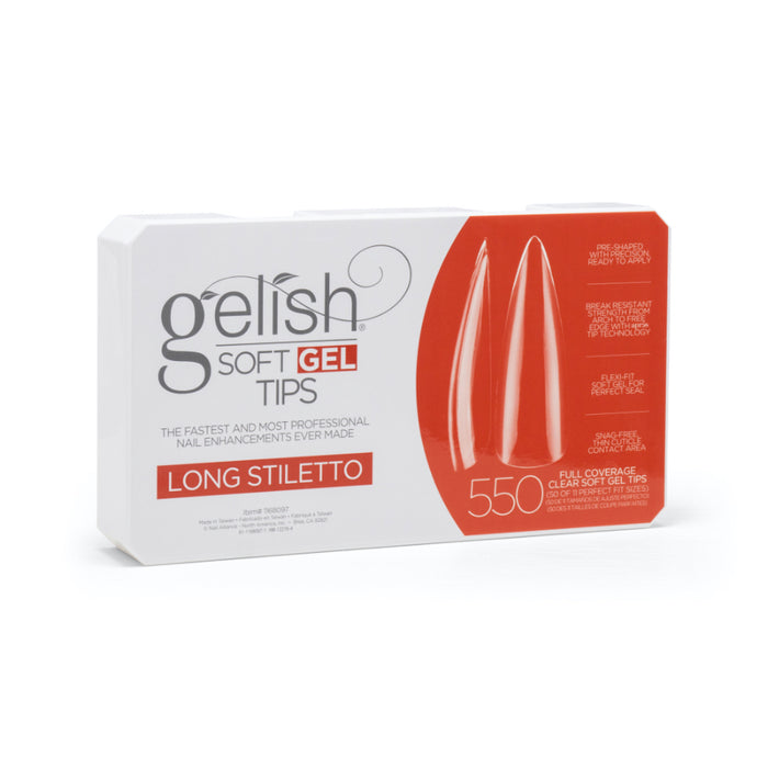 Gelish Soft Gel Tips - Uñas largas de estilete 550 ct