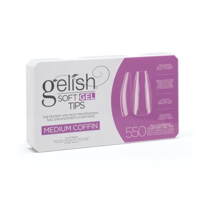 Gelish Soft Gel Tips - Medium Coffin 550 ct