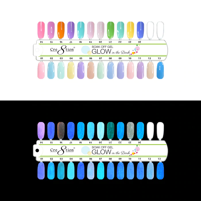 Cre8tion Glow in the Dark Color Chart Board 36 colors