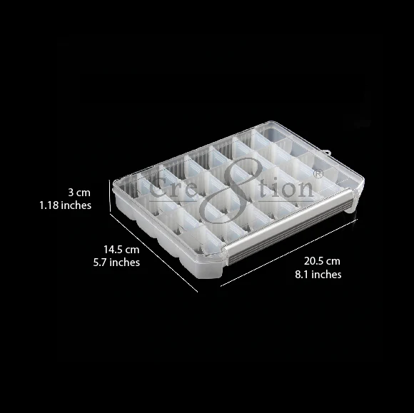 Cre8tion Small White Plastic Adjustable & Removable Divider Box
