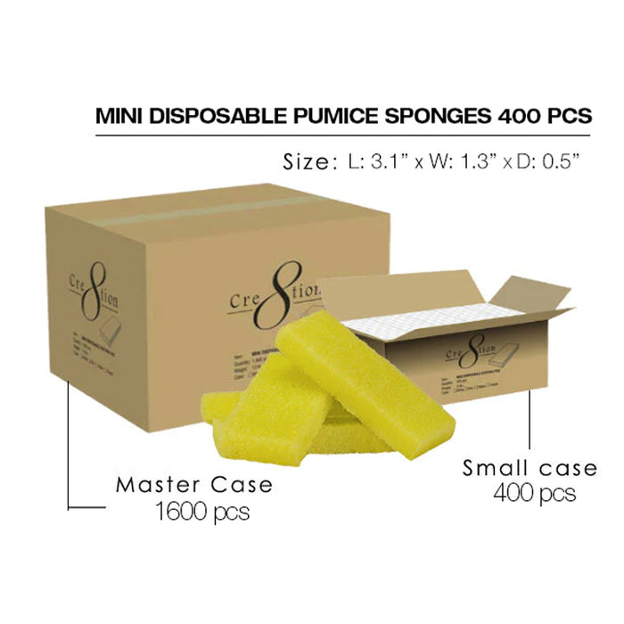 Cre8tion Mini Disposable Pumice Sponges - YELLOW