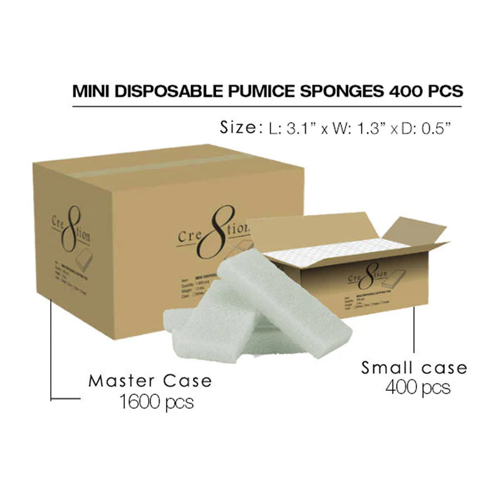 Cre8tion Mini Disposable Pumice Sponges - WHITE