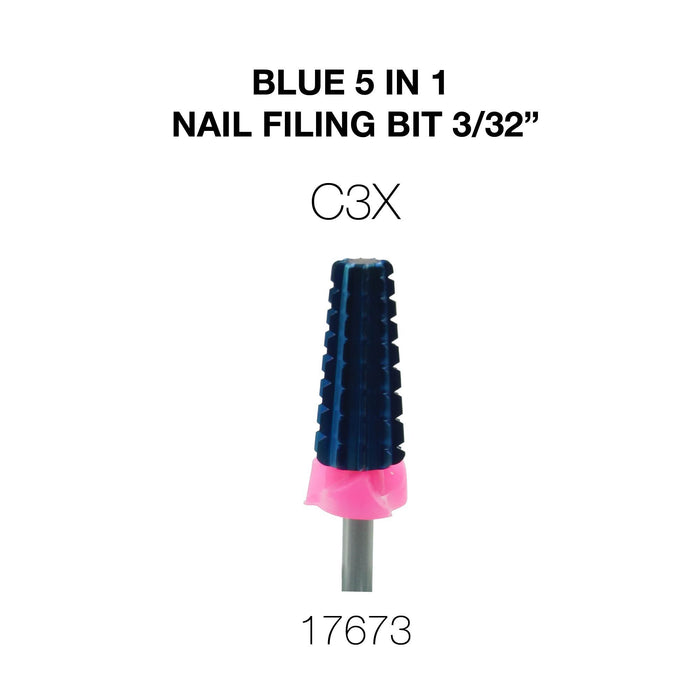 Cre8tion Blue 5 in 1 Nail Filing Bit  3/32"