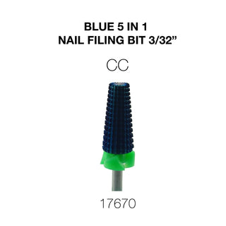 Cre8tion Blue 5 in 1 Nail Filing Bit  3/32"