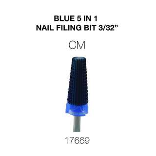 Cre8tion Blue 5 in 1 Nail Filing Bit  3/32"