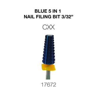 Cre8tion Blue 5 in 1 Nail Filing Bit  3/32"