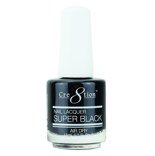 Cre8tion Nail Lacquer SUPER BLACK Air Dry 0.5oz