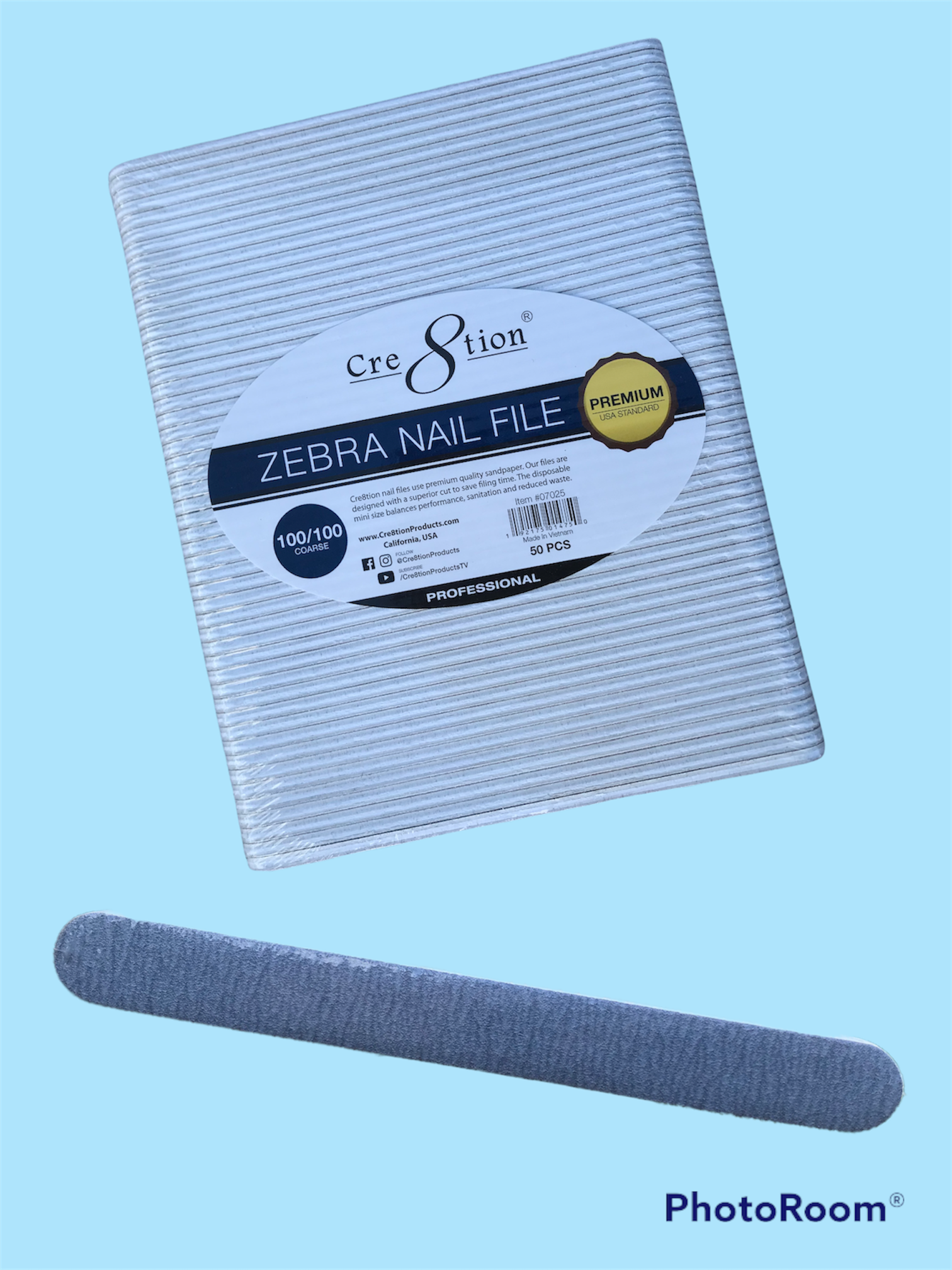 Cre8tion Regular Zebra Grit Nail File (USA Standard) | C8 – C8 Cre8tion Regular Zebra Grit Nail File (USA Standard) | C8 – C8