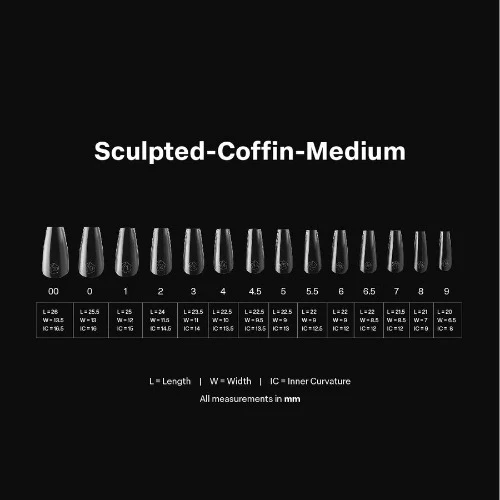 Apres Gel-X Tips 2.0 - SCULPTED Coffin 600pcs