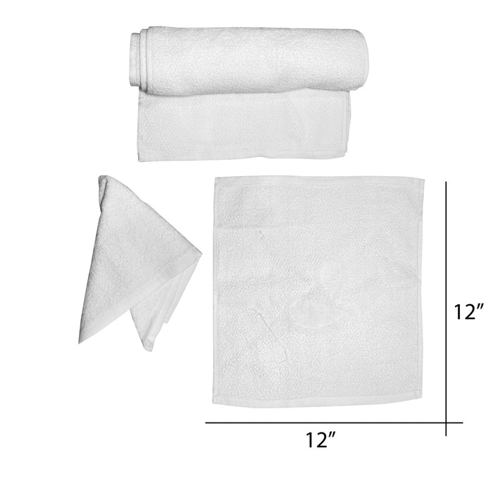 Cre8tion Facial Towel 12 " x 12" dozen, - White