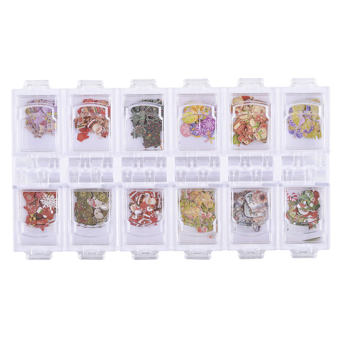 Cre8tion Colorful Design Nail Art Sequins Box 04 12 Styles