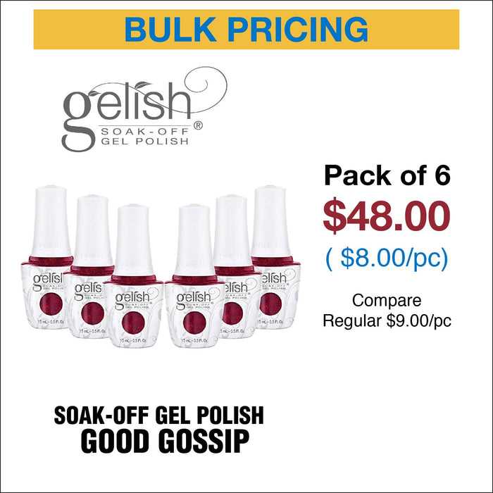 Gelish Soak Off Gel Polish - Good Gossip - Pack of 6