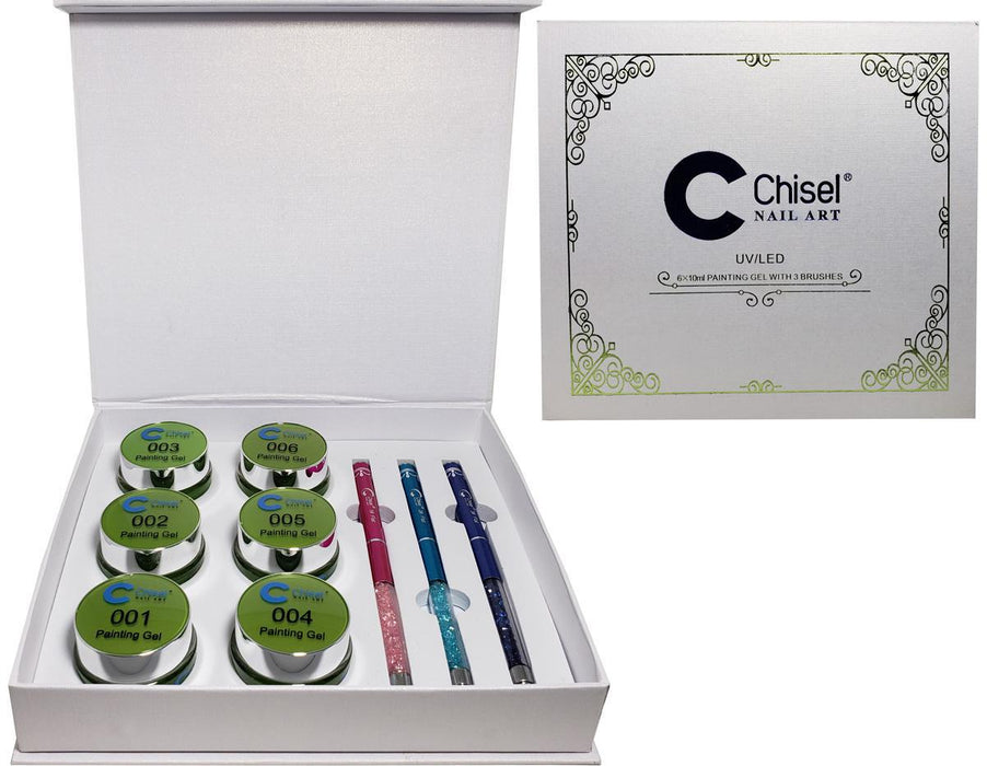 Chisel Nail Art Kit - Con 3 Pinceles