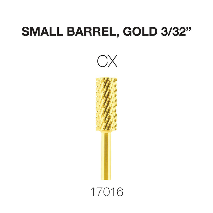 Barril pequeño de carburo Cre8tion, dorado, 3/32"