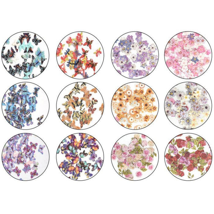 Cre8tion Colorful Design Nail Art Sequins Box 01 12 styles