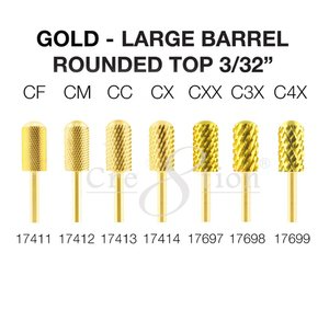 Cre8tion Gold Carbide- Large Barrel-Round Top 3/32"