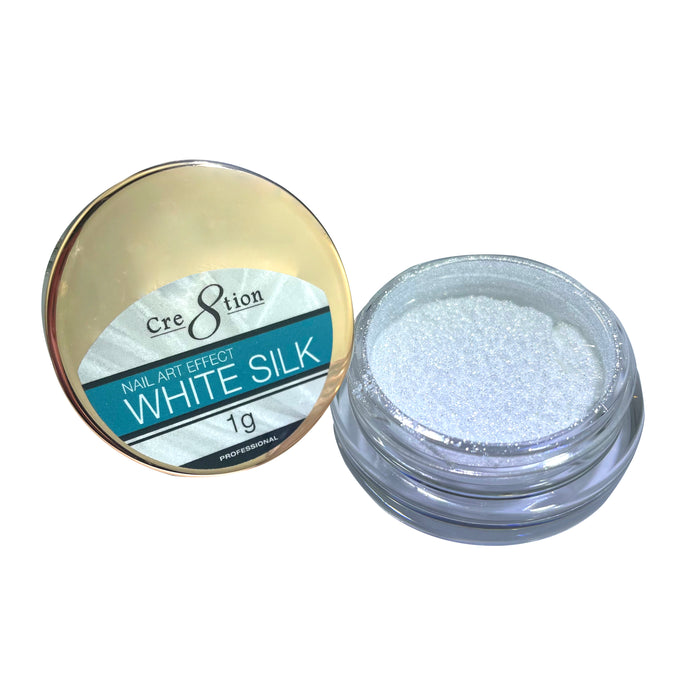 Cre8tion White Silk Chrome Nail Art Effect 1g