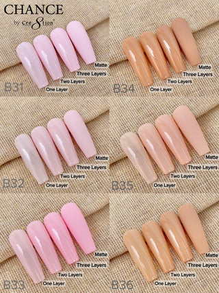 Chance Full Set - Matching Duo 0.5oz - Bare Collection 36 Colors w/ 1 sets color chart